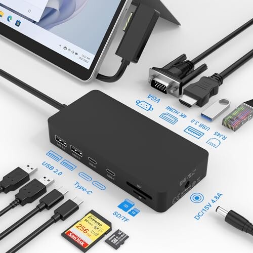 Surface hbN Surface Dock 2 Surface gvfBXvC (4K HDMI +VGA) RJ45 |[g+ 3 USB A|[g+2*USB-C|[g+ SD/TFXbgt Surface Pro 9/8/X/7/6/4/3 Surface Laptop 5/4/3/2/1 Surface Laptop go Surface Book 3/2/1