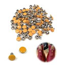 EsiFare 両面カシメ 頭8mm 足8mm 100組セット レザークラフトパーツ 小物 ボタン 金具 ハンドメイド パーツ キーホルダー カシメ かしめ カ...