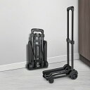 Hrelec キャリーカート 超コンパクト 折りたたみ式 小型 軽量 台車 ハンドル3段階調整 耐荷重40KG 2輪 静音 ハンドキャリー 固定ロープ&収納袋付き
