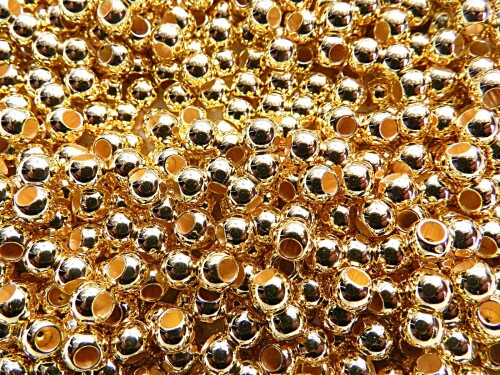 800個 ゴールド プラスチックビーズ 丸玉 6mm 穴:2.8mm クラフト 手芸用品 ジュエリー ハンドメイド 手作り アクセサリーパーツ Huey 手芸材料のヒューイ h2360s22