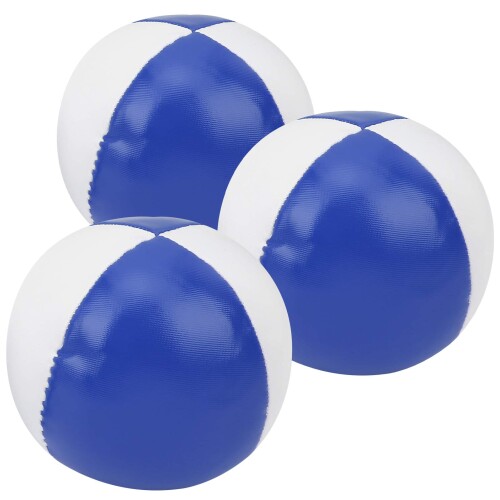初心者のためのジャグリングボール、オフィスレジャーのためのエンターテインメントのためのジャグリングボールポータブルパフォーマンスプロフェッショナル(青と白) 高品質のPUレザー素材で作られており、柔らかく、滑らかで、手触りが快適です。 エン...