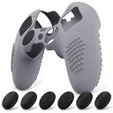 PlayVital ps5 Edgeコントローラーに対応用滑り止めシリコンカバーケース、ps5 Edge対応用ソフトラバープロテクタースキン、サムグリップキャップ付きー3Dスタッズエディション
