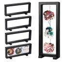 ラバーストラップ アクリルキーホルダー 収納 ディスプレイスタンド 5個セット ? 缶バッジ展示ケース 耐久性 透明度高め 取り外せる台座付き おしゃれ鑑賞スタ...