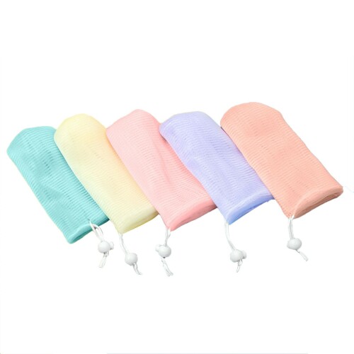 石鹸ネット 泡立てネット 洗顔ネット 5個セット 石鹸ネット 入れたまま 吊り下げ 柔らかめ きめ細かい 肌に優しい 洗顔フォーム 固形石鹸 シャンプー 石鹸