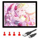 トレース台 A4 ライトボックス elice 電池給電 4×マグネット付き 五段階調光ライトテーブル 高輝度トレス台 目盛り付き イラスト/製図/書道/子供練習...