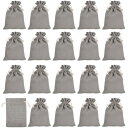 PATIKIL 140 x 100mm コインポケット 20個入り 銀行 預金 小銭 振替袋 現金袋 ストリップロープ付き 貨幣袋 ギフト袋 スタイル4 グレー