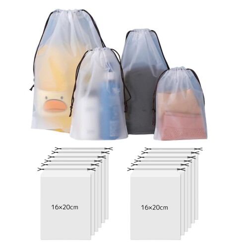 EVA収納ポーチ 衣類 靴 旅行用 収納袋 防水 軽量 おしゃれ 透明 小物整理 靴下 下着 ランドリーバッグ ..