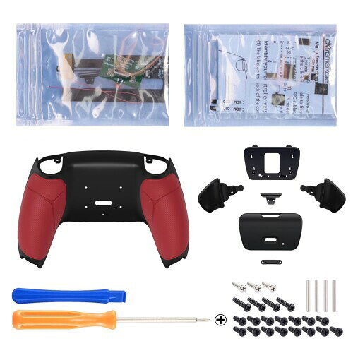 eXtremeRate ps5コントローラーBDM-010&BDM-020に対応用プログラムできる背面パドルプラスティック製ライズリマップキット、ps5コントローラーに対応用アップグレードボードとラバー付き再設計された黒いバックケース＆黒い背面ボタンアタッチメント‐ps5本体ではない 今持っているP5コントローラーをプロのeSportエリートコントローラーに変えましょう。ps5コントローラーのBDM-010およびBDM-020モデルにのみ対応しています。お使いのBDMモデルを確認する方法については、YouTubeで「extremerate check bdm for ps5 controller」または「fiE4BWSlBRI」を検索してください。 人間工学に基づいたプログラム可能な背面ボタンのアタッチメント二つが追加されました。 バックボタンには最大15個のボタンを割り当てることができます。 取り付けが簡単で、はんだ付けはオプションです。YouTubeで「eXtremeRate RISE 2.0 Remap Kit for ps5」または「QzSqI_qsKXM」を検索して、インストールガイドビデオをご覧ください。このキットをコントローラーに取り付けに伴い不具合が発生した場合、コントローラーが壊れられる場合、こっちは責任を負えませんので、ご自身、自己責任でよろしくお願い致します。部品は不良品なら、交換できます。 ps5コントローラーeXtremeRate Led キット&クリックトリガーキット&フェイスクリックキット&SDPボタンに対応できます。 商品コード57082007688商品名eXtremeRate ps5コントローラーBDM-010&amp;BDM-020に対応用プログラムできる背面パドルプラスティック製ライズリマップキット、ps5コントローラーに対応用アップグレードボードとラバー付き再設計された黒いバックケース＆黒い背面ボタンアタッチメント‐ps5本体ではない型番XPFU6005-1サイズBDM-010＆BDM-020（プラスチックバージョン）カラーレッド※他モールでも併売しているため、タイミングによって在庫切れの可能性がございます。その際は、別途ご連絡させていただきます。※他モールでも併売しているため、タイミングによって在庫切れの可能性がございます。その際は、別途ご連絡させていただきます。