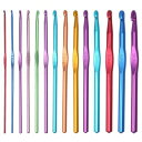 GOODCHI かぎ針 毛糸針 アルミ製 編み物道具 ファッション 暇つぶし DIY手芸キット 帽子 マフラー 小物 プレゼント 長15cm 14本入