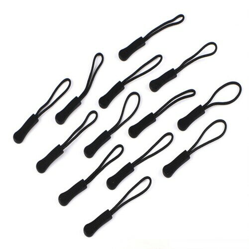 ジッパータブ ジッパープル 12本セット ファスナー 引き手 チャック リュック/カバン/バッグ/衣類 プルコード 交換・延長用