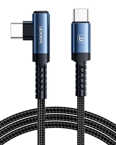 toocki USB C ケーブル L字 type c ケーブル L型 3M PD 60W 急速充電 断線防止 iPhone 15対応 ナイロン編み 結束バンド スマホ/MacBook/iPhone/Galaxy/Pixel/Google/SwitchなどUSB-Cデバイスに対応