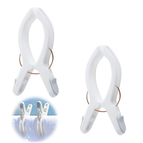 EsiFare 布団ばさみ 大型 強力 洗濯バサミ 布団固定器 2個セット 洗濯物干し 跡がつかない 布団干しばさみ 防風タイプ 落下防止 滑り止め 耐久性 室...