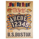 ステンシルシート アルファベット大文字&数字セット U.S.BOSTON (3cm)