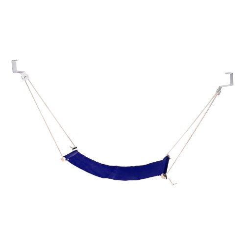 PATIKIL デスク下のフットハンモック 調節可能なフットレストスリング フック付き ポータブルデスクフットレスト 飛行機旅行 ホームオフィス用 ダークブルー スタイル1