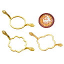 DELUXEFOX シーリングスタンプ フレーム25mm印章用 丸/花/クローバー形の固定具 シーリングワックス 専用フレーム 金属製 シーリングスタンプワック...