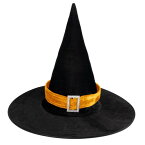 (Ahialstue) ハロウィン 魔女の帽子 魔法使い 三角帽子 ハロウィン帽子 ゴールドベルベット ハロウィン魔女 帽子 子供 大人 マスカレード ロールプレイ パーティー用品 黄