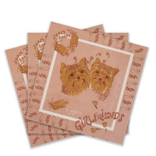 色紙カクテルナプキン、粗末な結婚式、晩餐会のお茶会シャワーナプキン20本, Woof Gril Friends