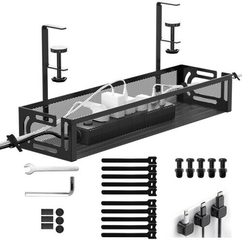 Mozawa 配線隠し ケーブルトレー デスク 収納 幅40cm コード収納 デスク周り 穴あけ不要・工具不要・簡..