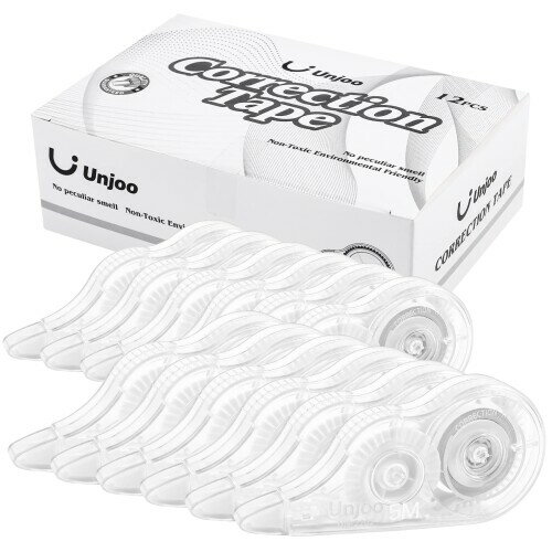 修正テープ 5メートル 12本パックカラー 修正テープ PETテープコア パック 修正用品 修正ペン 大容量 使いやすい 携帯便利 学生用品 文房具 宿題用 訂正テープ 交事務職員用品(白, 5mx5mm)