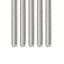 DTGN M8x1.25x70mm(DxPxL) 全ねじロッド 5個入り 機械に適用 304ステンレス鋼 右ねじロッド バースタッド シルバートーン