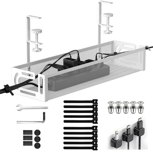 Mozawa 配線隠し ケーブルトレー デスク 収納 幅40cm コード収納 デスク周り 穴あけ不要・工具不要・簡..