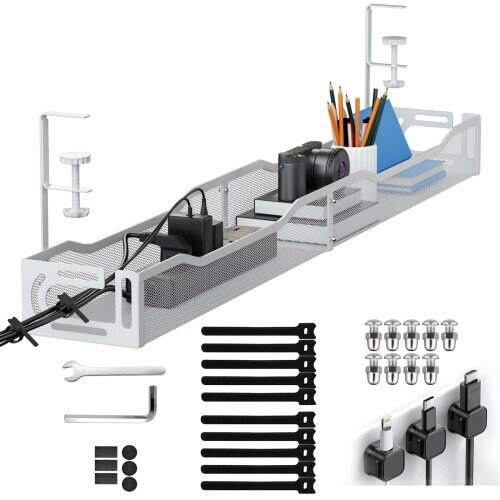 Mozawa 配線隠し ケーブルトレー デスク 収納 幅64cm コード収納 デスク周り 穴あけ不要・工具不要・簡..