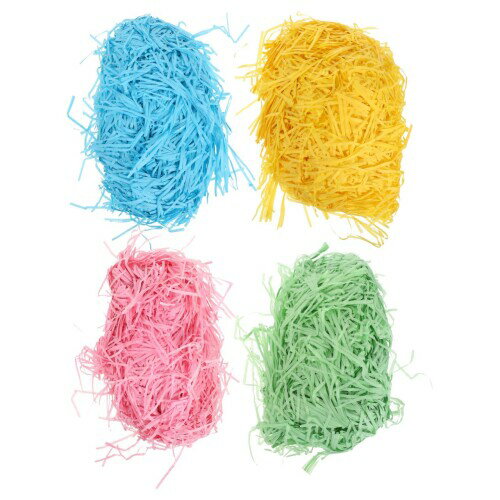 FOMIYES 4個 シュレッドフィラー 用草紙 ラフィット草紙 用の細断しわ紙 バスケットフィラー 切り紙細断フィラー 包装用紙吹雪 ラフィット草絹紙 カラーカット紙