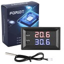 FORIOT W1209-WK デジタル サーモスタット DC 12V NTC -50°C への 110°C、サーミスタ ラインが付いている小型サーモスタット 赤および青の表示が付いている調節可能な温度スイッチ