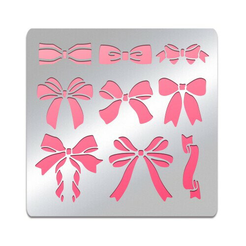 BENECREAT 1枚 ステンシルシート 蝶結び ステンレス製 描画テンプレート リボン 9スタイル 可愛い DIY..