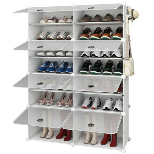 Lxvcklyシューズラック8段下駄箱大容量靴収納オーガナイザー靴箱省スペース分割可玄関すっきり靴キャビ..