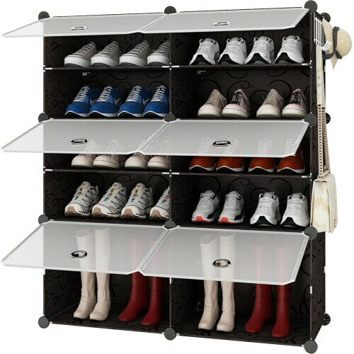 Lxvckly シューズラック6段下駄箱大容量靴収納オーガナイザー 靴箱省スペース分割可 玄関すっきり靴キ..