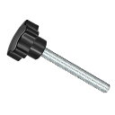 CoCud スタークランプノブ M10 x 80 mmオスネジ 48 mmヘッド プラスチック サムスクリューグリップハンドノブねじボルト ブラック 用途:旋盤機械用 1個入り
