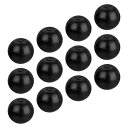 METALLIXITY ネジ付きボールノブ(25mm/0.98インチ)12個セット M6メススレッド鉄製インサート付きプラスチックボールレバーノブ - 機械ハンドルツール 交換用 黒