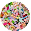 (Ulalaza) 50個スライムチャーム 装飾用樹脂 各種果物 お菓子用スライム 魅力かわいいセット DIYクラフトデコレーション、デザート、パン、キャンディ...