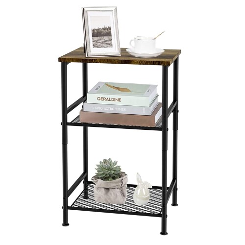 Forthcan サイドテーブル ミニテーブル ベッドテーブル ナイトテーブル 2段 収納棚 コーヒーテーブル ..