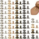 リベット ねじ式 40枚セット スタッド レザークラフト 6 mm 丸頭 ジョイント金具 ボタンニップルリベット 革工芸品 バックル 財布 DIY 留め具 金具...