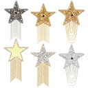 PandaHall ワッペン キラキラ 星 タッセルワッペン ラインストーン アップリケ 可愛い装飾 6枚セット パッチ DIY服補修 洋服 帽子 タオル ジー...
