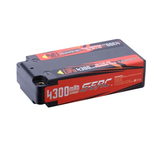 SUNPADOW 2S 7.4V ミニリチウム電池 4300mah ハードケース 4mmジャックプラグは各種RCリモコンカーモデルに適しています 