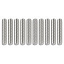 DTGN M10x1.5x50mm(DxPxL) 全ねじロッド 10個入り 機械に適用 304ステンレススチール 右ねじロッドバー スタッド シルバートーン