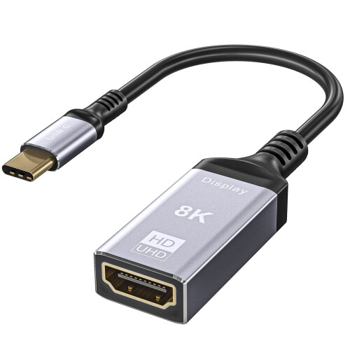 AOOCOO USB C USB3.1 - HDMI 8K 2.1 P[u 25cm IX-X4K@120Hz 8K@60Hz UHD HDR  48Gbps Thunderbolt 3 HDTVvWFN^[ƃj^[ɑΉ