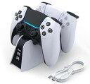 PS5 DualSense/DualSense edge ワイヤレスグリップ充電ドック, TanReginal PS5 DualSense 充電スタンド,デュアルグリップ充電, LED充電ステータスインジケータ, ケーブル付属, 安全で安定した