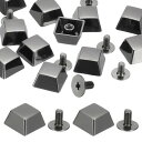 PATIKIL 6.5x9x6mm 洋服用 12セット メタルボタン スクリューキット フラットヘッドリベットスクリュー DIYレザーバ レルスタッズハードウェ...