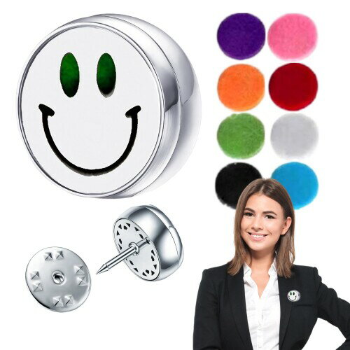 リタ商会 アロマディフューザー 電気不使用 アロマディフューザーピン フレグランスバッジ スマイルMサイズ 服 カバン 帽子 パーティー ビジネス メンズ レデ...