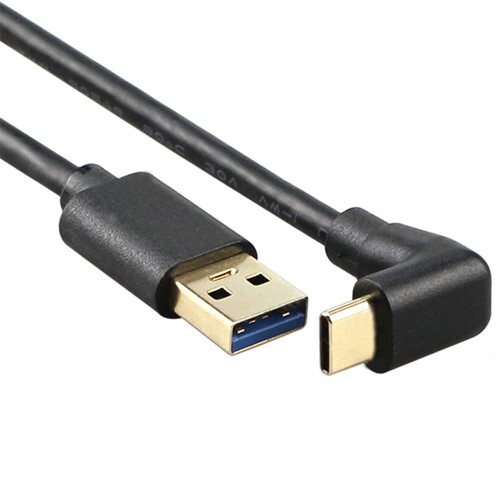 KKM-ラブショーUSB Type C 3.2方向変換 ケーブル, 0.25m 0.5m 1.0m 1.5m 1.8mUSB-A オスto USB-C オス 90度 L字型角度変換 ケーブル高耐久 超急速充電 56Kレジスタ実装 新しいMacBook/Nintendo Switch/Type-C機器対応