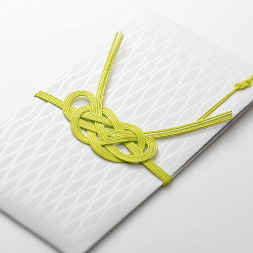 印刷加工実験室 祝儀袋 SAWARIGAMI iwai 若菜 (本体：立涌柄) 18.5cm × 10.5cm