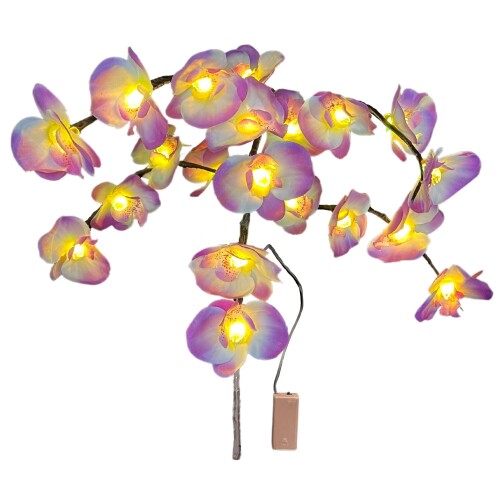 YRO 光る花 胡蝶蘭風 LEDライト 造花 夜の雰囲気 バーカウンター ディナー クリスマス テーブルライト ..