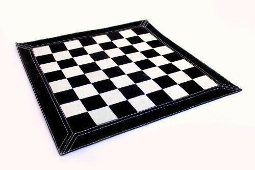 Stonkraft - 19インチ x 19インチ - 本物のスエードレザーチェスボード - ブラック ロールアップチェス トーナメントチェス