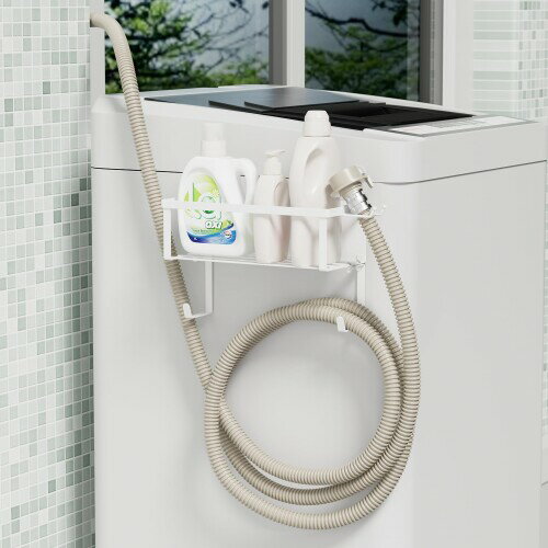 RCHYFEED 洗濯機横 マグネット 多機能 ホースホルダー付き 給水ホースが収納できる ランドリーサイドラ..
