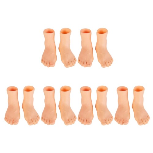 Toyvian 指人形 フィンガーパペット ミニ 小さな足セット 指の足のパペット 6組 面白い 左右の小さな足 小さな指の手 リアル 人形劇 パーティーの記念品用