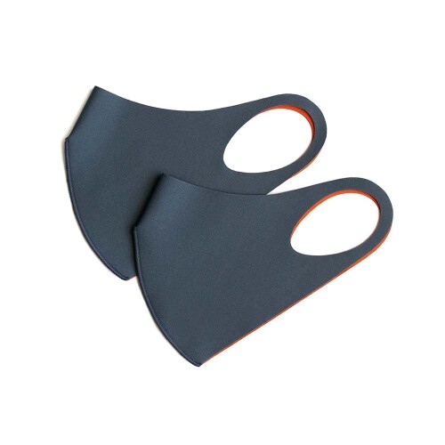 maskfactory color Everyday aerosilver, reusable, breathable, washable Face Mask, Made In Korea (Medium, Dark Gray - Orange)